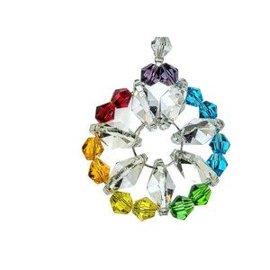 Crystal Faceted Chakra Suncatcher with Beads NEW